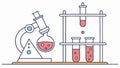 Modern Science Lab with Microscope & Glassware Vector Illustration, vector design Generative AI Royalty Free Stock Photo