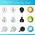 Modern sciences icons set Royalty Free Stock Photo