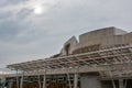 Modern Scottish parliament in Edinburgh with clouds Royalty Free Stock Photo