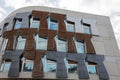 Modern Scottish parliament in Edinburgh with clouds Royalty Free Stock Photo