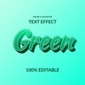 Modern script font 3D green gradient editable text effect eps file Royalty Free Stock Photo