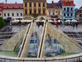 Modern Sculptural Fountain, Brasov, Romania Royalty Free Stock Photo