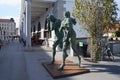 Modern sculpture of Adam and Eve, Ljubljana