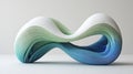 Modern sculpture featuring a continuous, twisted form resembling a Mobius stri