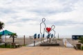 modern sculpture with heart on promenade in Batumi