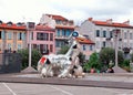 Modern sculpture Loch Ness Monster in Nice, France