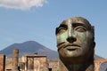 Modern sculpture - Pompeii with versuvius Royalty Free Stock Photo