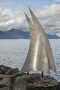 Modern sculpture on the shores of Lake Geneva in Montreux