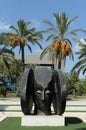 Modern sculpture of the symbol of the city `Lady of Elche` on the territory of the University named after Miguel Hernandez in Elch
