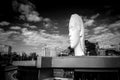 Modern sculpture titled Julia by Jaume Plensa Sune located at the Plaza de Colon in Madrid, Spain