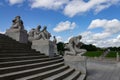 Modern sculptures of the famous Vigeland park in Oslo, Norway Royalty Free Stock Photo