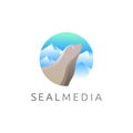 Modern sea seal, fur seal logo icon vector illustration Royalty Free Stock Photo