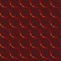 Modern seamless abstract geometric pattern with red and yellow wavy linear gradient.