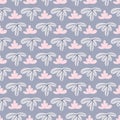 Modern seamless leaf pattern with blue background