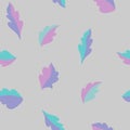 Modern seamless pattern with abstract colourful leaves.