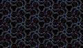 Modern seamless pattern. Abstract design of glowing blue elements on black background. Royalty Free Stock Photo