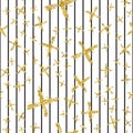 Modern seamless pattern with brush stripes and cross.Black, Gold metallic color on white background. Golden glitter Royalty Free Stock Photo