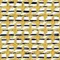 Modern seamless pattern with brush stripes and cross.Black, Gold metallic color on white background. Golden glitter Royalty Free Stock Photo