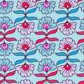 Modern seamless pattern. Flowers print. Vector floral texture. Ornamental texture. Textile nature ornament. Wrapping paper