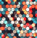 Modern Seamless pattern of Hexagons multicolor abstract geometric background. Royalty Free Stock Photo