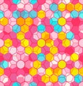 Modern Seamless pattern of Hexagons multicolor abstract geometric background. Royalty Free Stock Photo