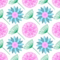 Modern seamless pattern with leaves, flowers and floral elements. Good for printing. Vector wallpaper Royalty Free Stock Photo