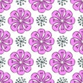Modern seamless pattern with leaves, flowers and floral elements. Good for printing. Vector wallpaper Royalty Free Stock Photo