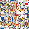 Modern seamless pattern in the style of Neoplasticism, Bauhaus, Mondrian. Perfect for interior design, printing, web Royalty Free Stock Photo