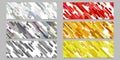 Modern seamless random diagonal stripe pattern banner background design set - horizontal rectangle vector graphics Royalty Free Stock Photo