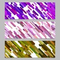 Modern seamless random diagonal stripe pattern banner background design set - horizontal rectangle vector graphics Royalty Free Stock Photo