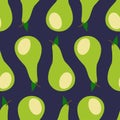 Modern seamless vector pattern with abstract fruits silhouettes green pears