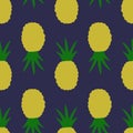 Modern seamless vector pattern with abstract fruits silhouettes of pineapples Royalty Free Stock Photo