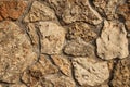 Modern seamless wall made of natural red and white stone, background and texture of old brick walls Royalty Free Stock Photo