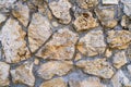 Modern seamless wall made of natural red and white stone, background and texture of old brick walls Royalty Free Stock Photo