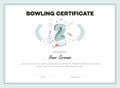 Modern second place bowling certificate diploma with place for your content