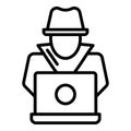 Modern secret hacker icon, outline style