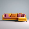 modern sectional sofa in a vibrant color