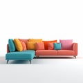modern sectional sofa in a vibrant color