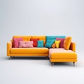 modern sectional sofa in a vibrant color