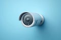 Modern Security Camera on Blue Background Royalty Free Stock Photo