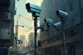 Modern Security camera building. Generate Ai Royalty Free Stock Photo