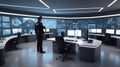 Modern Security Control Room with Advanced Surveillance Technology Royalty Free Stock Photo