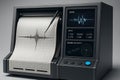 Modern seismograph recording earthquake waves on paper and digital display Royalty Free Stock Photo