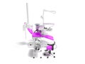 Modern semi-automatic dental chair light purple with equipment f