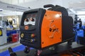 Modern semi automatic welding machine Jasic presented on stand. Kyiv, Ukraine