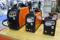 Modern semi automatic welding machines, inverters, plasma cutters Jasic presented on stands in the exhibition hall