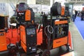 Modern semi automatic welding machines, inverters, plasma cutters Jasic presented on stands in the exhibition hall