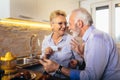 Senior couple shopping online with tablet and credit card Royalty Free Stock Photo