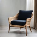 Modern Serenity: Woven Rattan Armchair with Cushions