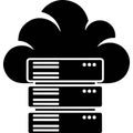 Modern server rack with cloud symbol representing cloud computing and data storage technology Royalty Free Stock Photo